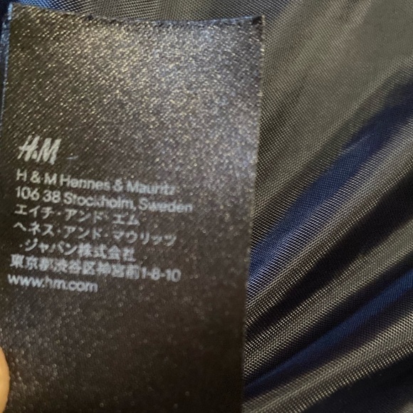 HM Women’s Navy Blue Cropped Double Breasted Blazer/Coat Size 40 - Picture 7 of 9